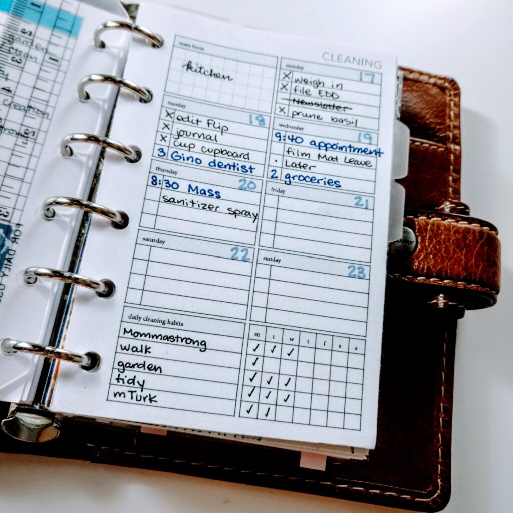 Weekly Cleaning Tracker as Weekly Spread