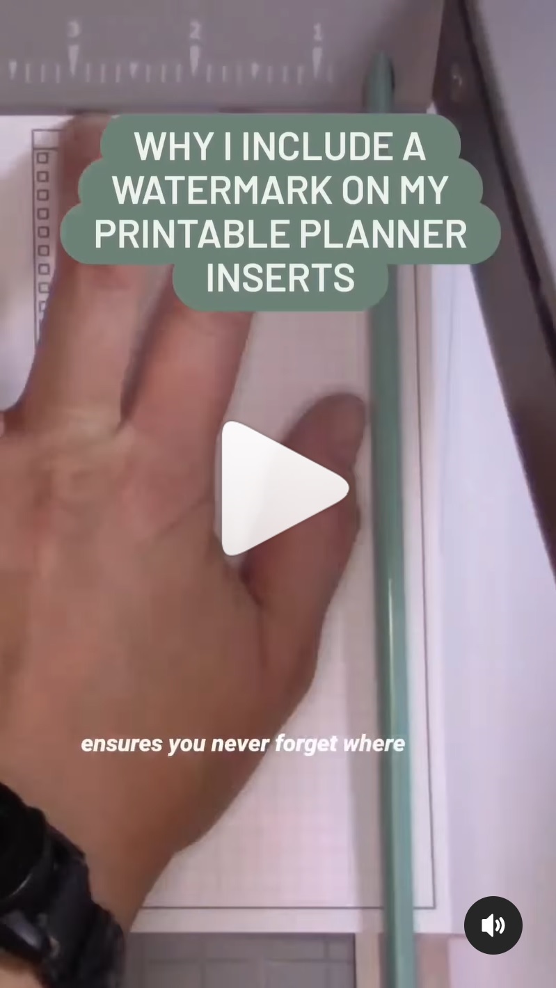 Why I include a watermark on my printable planner inserts
